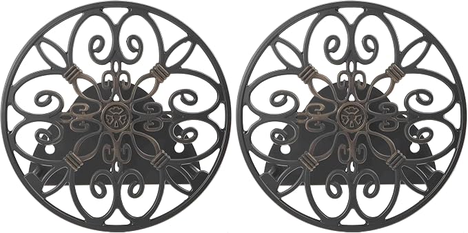 Liberty Garden Products 670 Wall Mounted Decorative Hose Butler, Holds 125-Feet of, Black (Pack of 2)