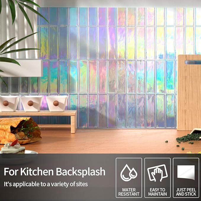 Peel and Stick Backsplash 3D Wall Tiles, Self-Adhesive, Oil Proof, Waterproof