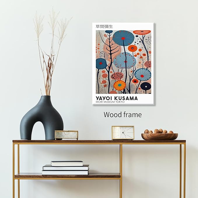 Yayoi Kusama Framed Wall Art 11x14in Vintage Japanese Painting Posters Tokyo