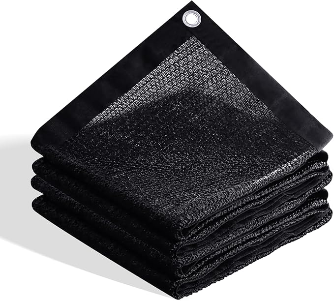 VICLLAX 70% Shade Cloth, 7x21FT Durable Black Mesh Trap with Every 3 FT Grommet, Sun Shade Fabric Netting for for Plants Cover, Greenhouse, Chicken Coop, Barn Kennel, Garden Patio