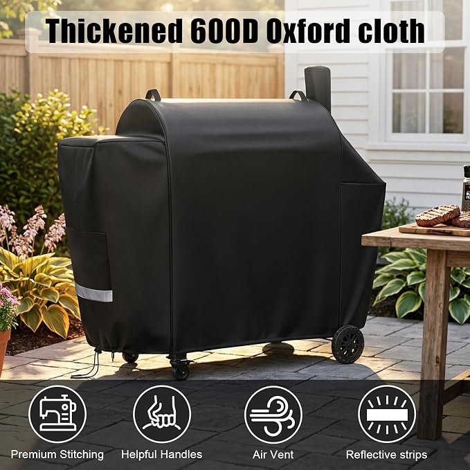 QuliMetal Grill Cover for Pit Boss Competition Series 1600, Pro Series 1600 Elite Wood Pellet Grill, PB1600CS, PB1600PS2, PB1600PSE, 600D Heavy Duty Waterproof Fade Resistant Pit Boss 1600 Grill Cover
