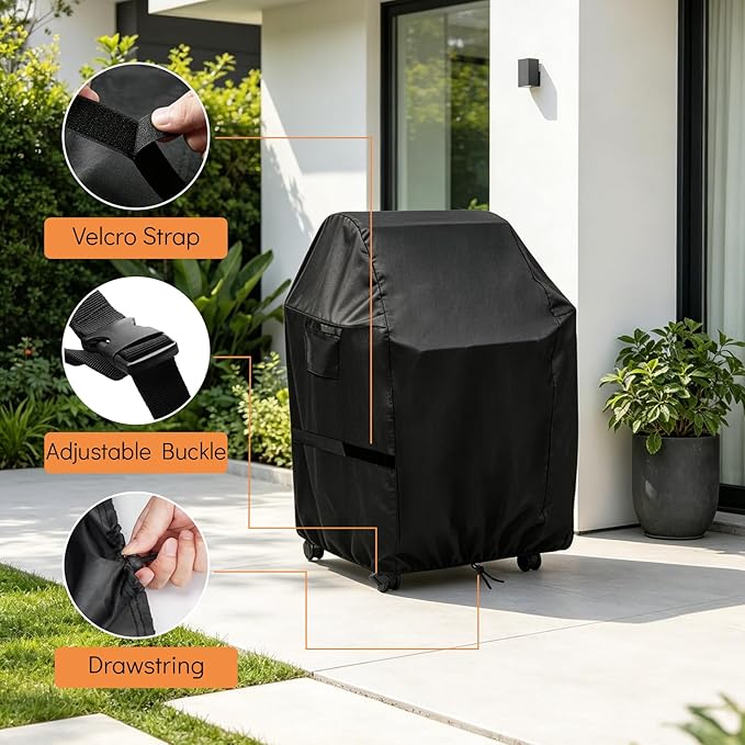 BBQ Grill Cover for Kitchenaid 2-Burner Gas Grill Models 720-0891B and 720-0891R, Waterproof 600D Outdoor Propane Barbecue Covers Smoker Covers- 28" L x 19" W x 44" H
