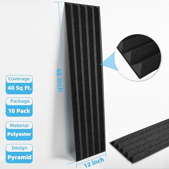 Art3d 10-Pack Peel and Stick Acoustic Panels