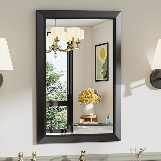 Briivue 20x30 Inch Black Bathroom Mirror