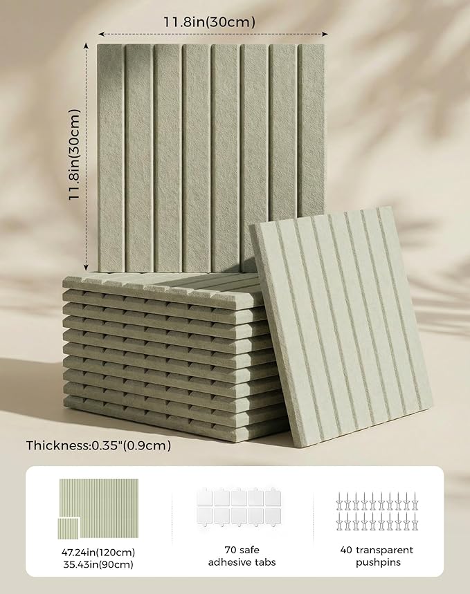 Aothia 12-Pack Felt Bulletin Board Tiles 48"x36", Modular Pin Board
