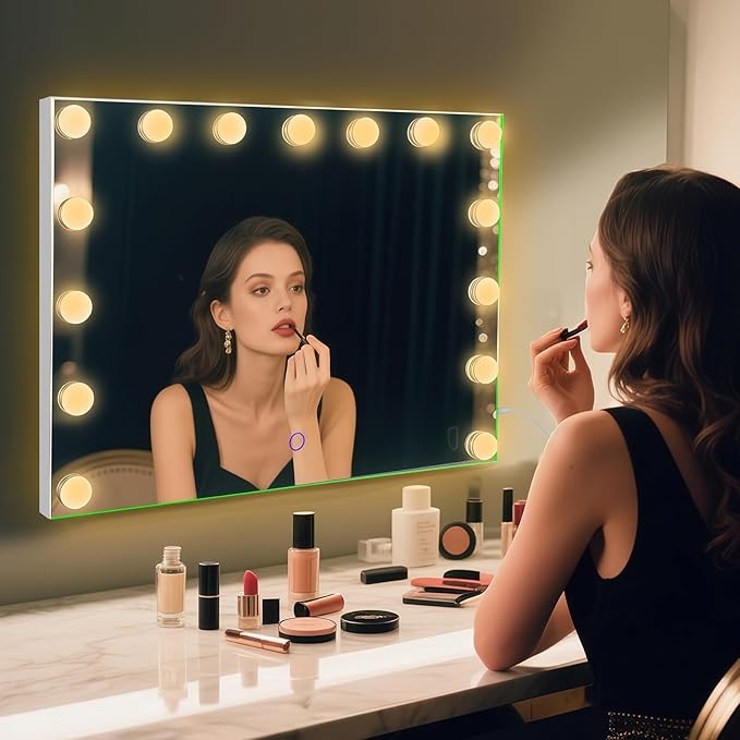 Hollywood Vanity Mirror with Lights, 15 Led Bulbs, 3 Lighting Modes