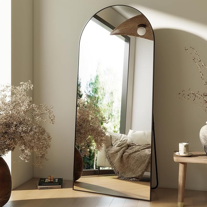 HARRITPURE 64"x21" Full Length Mirror, Arched Full Mirror, Free Standing