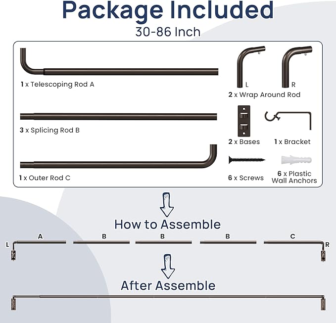 ENJOYBASICS Blackout Curtain rod