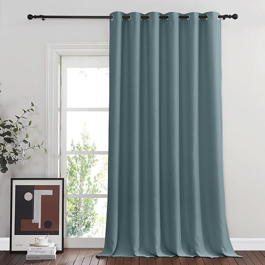 NICETOWN Blackout Sliding Door Curtain 95 inches Long, Grommet Thermal Curtain