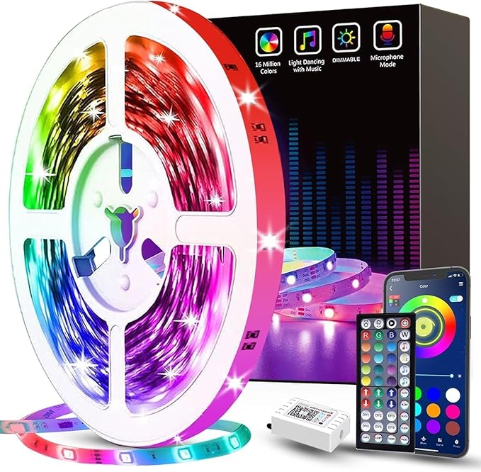 Tenmiro 50ft Led Strip Lights, Tenmiro Smart Led Lights Strip Music Sync Color