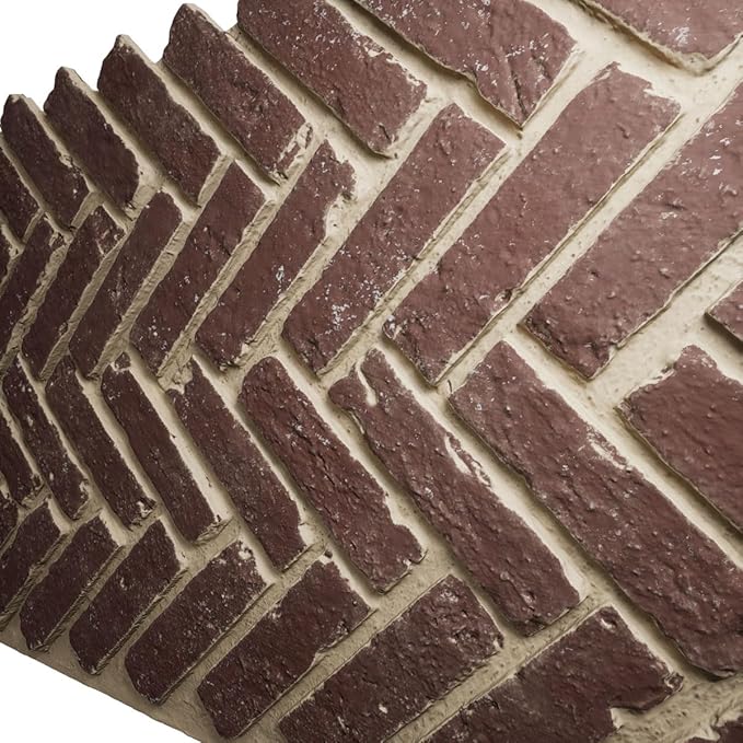 EverStone Herringbone Faux Brick Panel, 46 1/2"W x 25 1/4"H x 1"D, Old Town