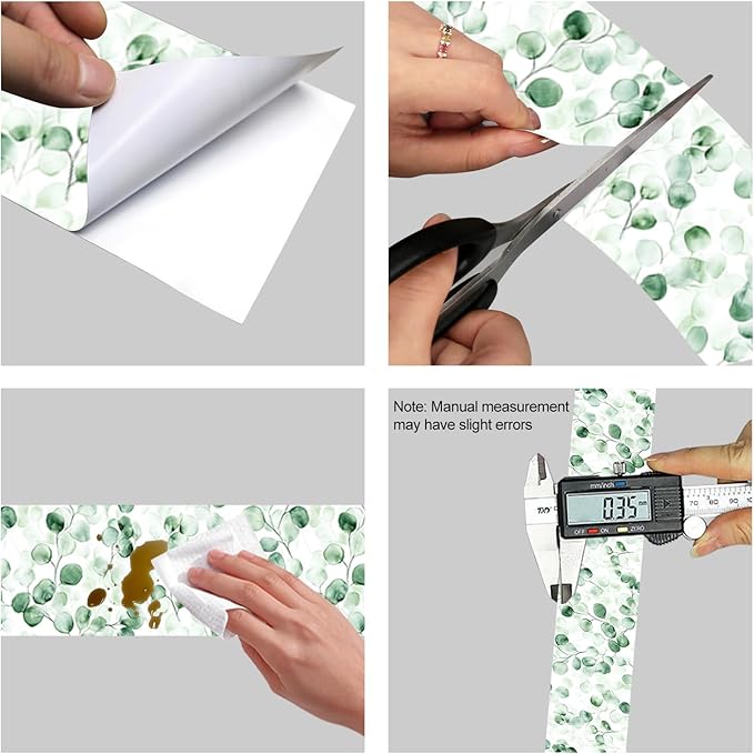 HOMETITUTE Wallpaper Border Peel and Stick Wall Decor PVC Botanical Wall Border