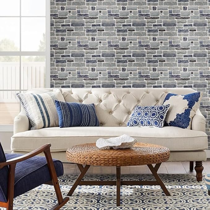 COMSTICKC 3D Faux Stone Wall Panel Peel and Stick Wall Tiles, Ultra-Light Thin