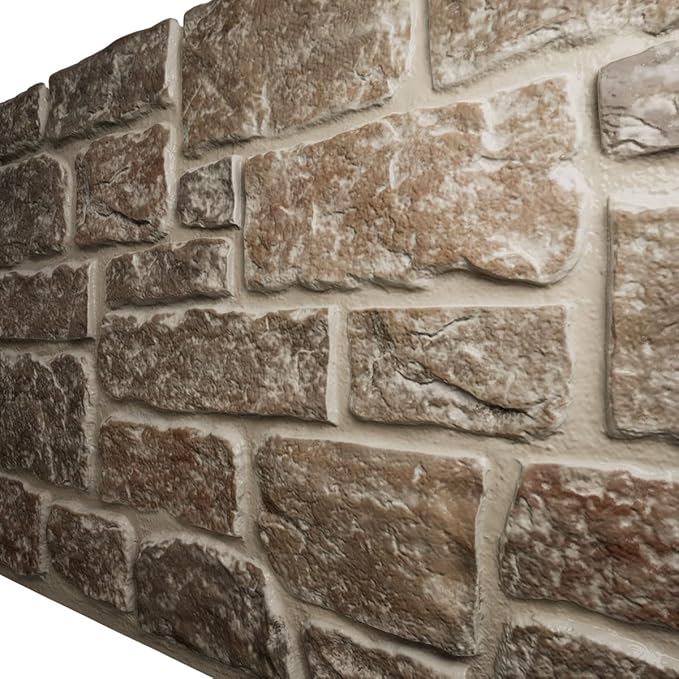 EverStone Cobblestone Faux Stone Panel, Flintstone Color