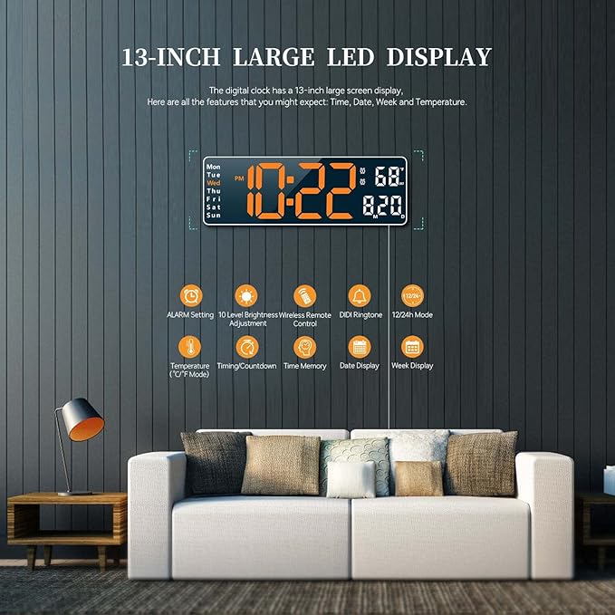 Digital Clock, Digital Wall Clock