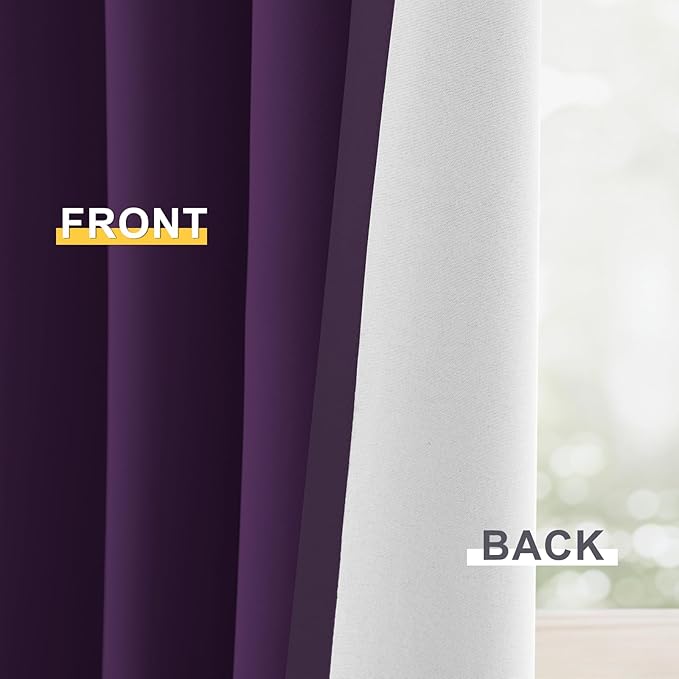 Yakamok 100% Blackout Curtain Panels 63 inches Cold and Light Blocking Drapes