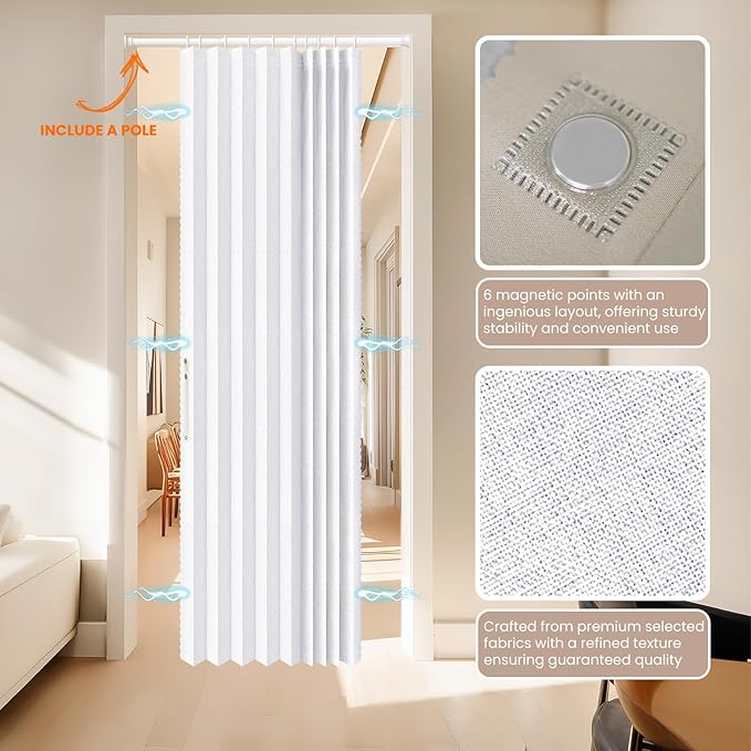 AJAZZ Blackout Magnetic Door Curtain