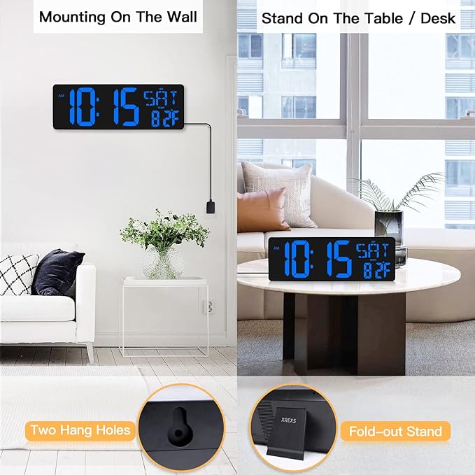 XREXS Large Digital Wall Clock