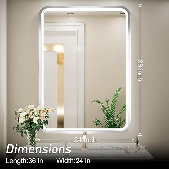 24x36 Inch LED Bathroom Mirror