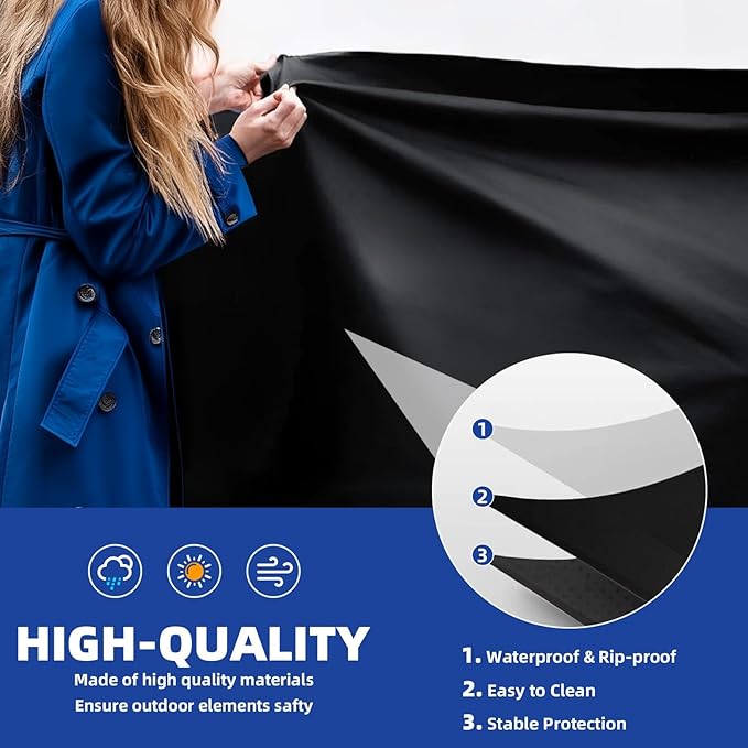 Perfect Grill Cover for Outdoor Grills Waterproof Rip-Proof Weather Resistant for Reliable Protection Griddle Cover Easy to Clean Adjustable Hem Drawstring Fade Resistant (Brown, 32)