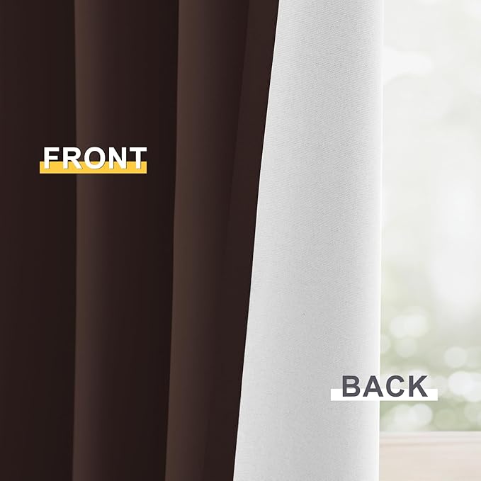Yakamok 100% Blackout Curtain Panels 63 inches Cold and Light Blocking Drapes