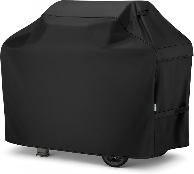 Grill Cover 55 Inch, Heavy Duty Waterproof BBQ Grill Cover for Outdoor Grill, 3-4 Burner Gas Barbecue Grill Cover for Weber, Char-Broil, Nexgrill, Windproof Protection, Black