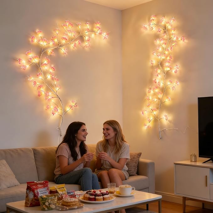Cherry Blossom Tree Branch Lights: Cherry Blossom Willow Vine Garland