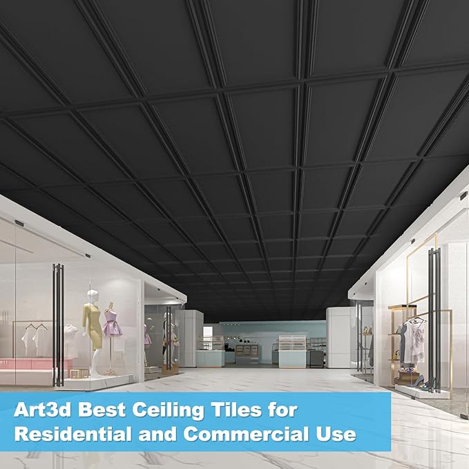 Art3d Drop Ceiling Tiles 48x24, Decorative PVC Ceiling Panels, Waterproof