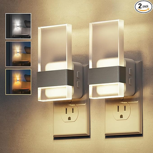 L LOHAS LED Night Light, 2 Pack Adjustable Color Temperature Night Lights Plug
