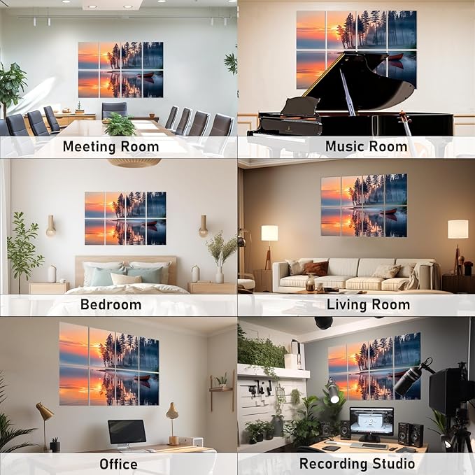 FurnoFlexArt Acoustic Panels Tiles Decorative Room Sound Proof Foam Absorbing