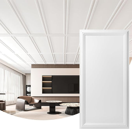 Art3d Drop Ceiling Tiles 48x24, Decorative PVC Ceiling Panels, Waterproof