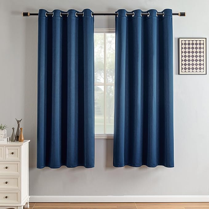 IGEMAEVE Blackout Curtains 72 Inch Length 2 Panels Set, Grommet Energy Saving