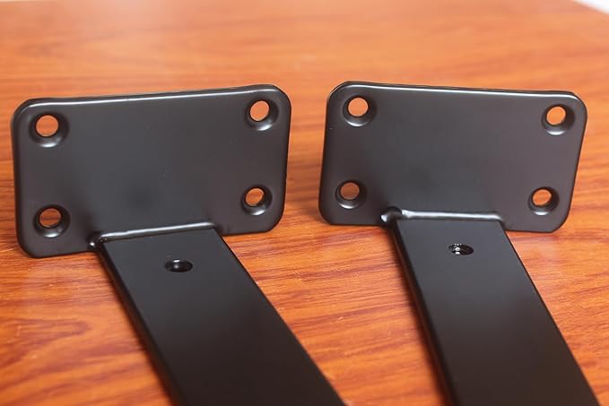 8 Pack - 7 inch Black Hidden L Shelf Bracket Iron Floating Shelf Brackets