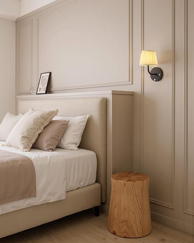 PUSU Motion Sensor Black H9.6 inch Small Wall Sconces Set of 2, LED Cordless