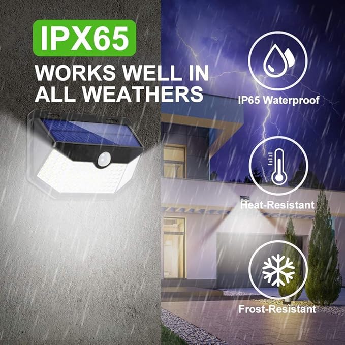 HMCITY Solar Lights Outdoor 120 LED