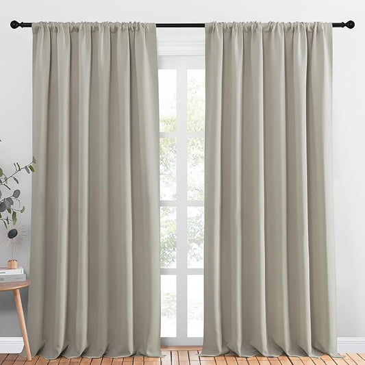 NICETOWN 2 Panels Blackout Curtains, Rod Pocket Thermal Insulated Drapess