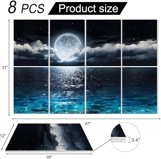 YPY Acoustic Panels, Soundproof Wall Panels: Sound Absorbing Wall Art, 8 Pack
