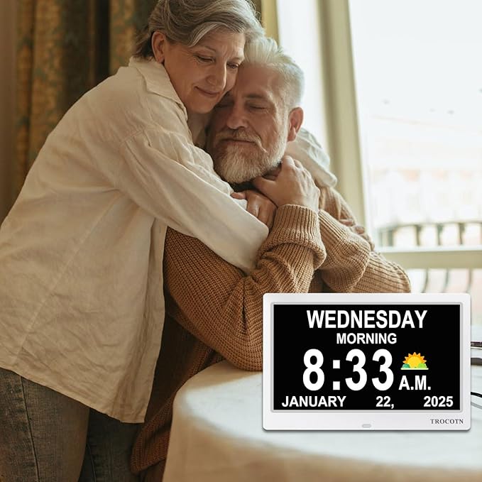 TROCOTN Dementia Clocks, Large Display Calendar Alarm Clock