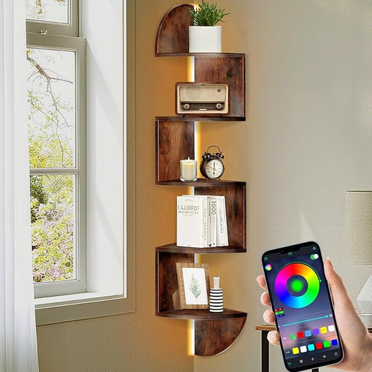 Corner Shelf, 5 Tier Corner Shelf Wall Mounted