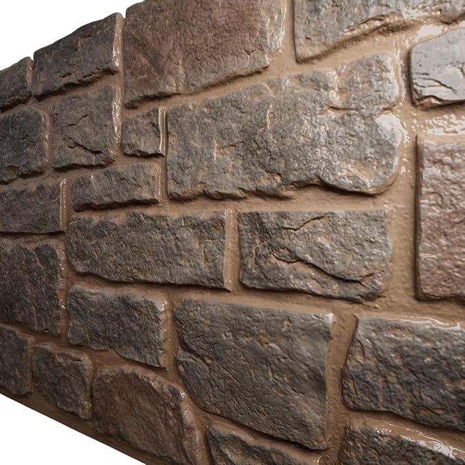 EverStone Cobblestone Faux Stone Panel, Breckenridge Color