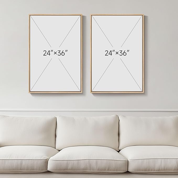 Large Framed Neutral Abstract Wall Art