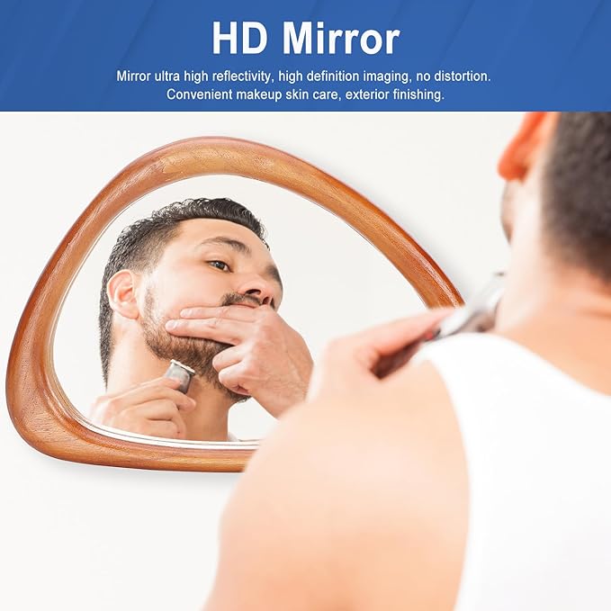 MAGFLERUM Irregular Wall Mirror, 15 * 10 inch Asymmetrical Wood Mirrors
