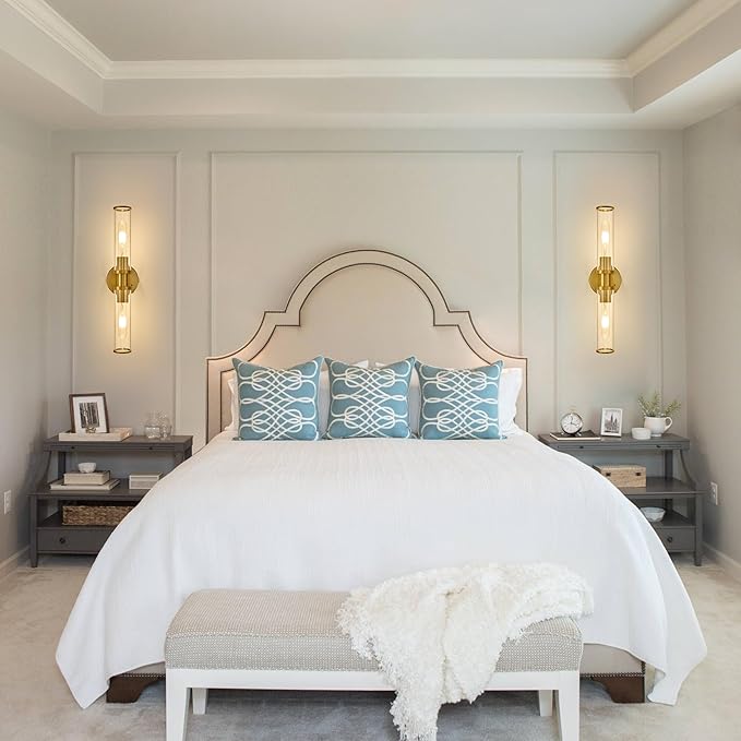 Wireless Wall Sconces with Remote Control, Battery Operated Wall Sconce Set of