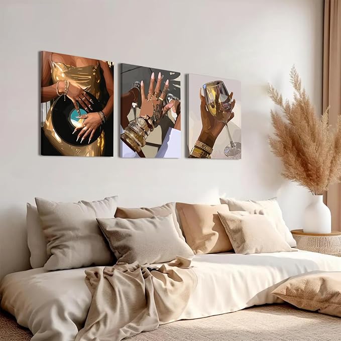 Black Girl Wall Art Set of 3