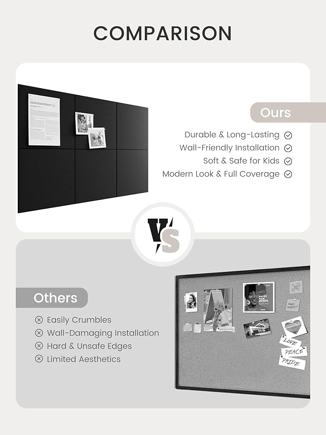 Bumusty Large Cork Board 36" x 24" Alternative
