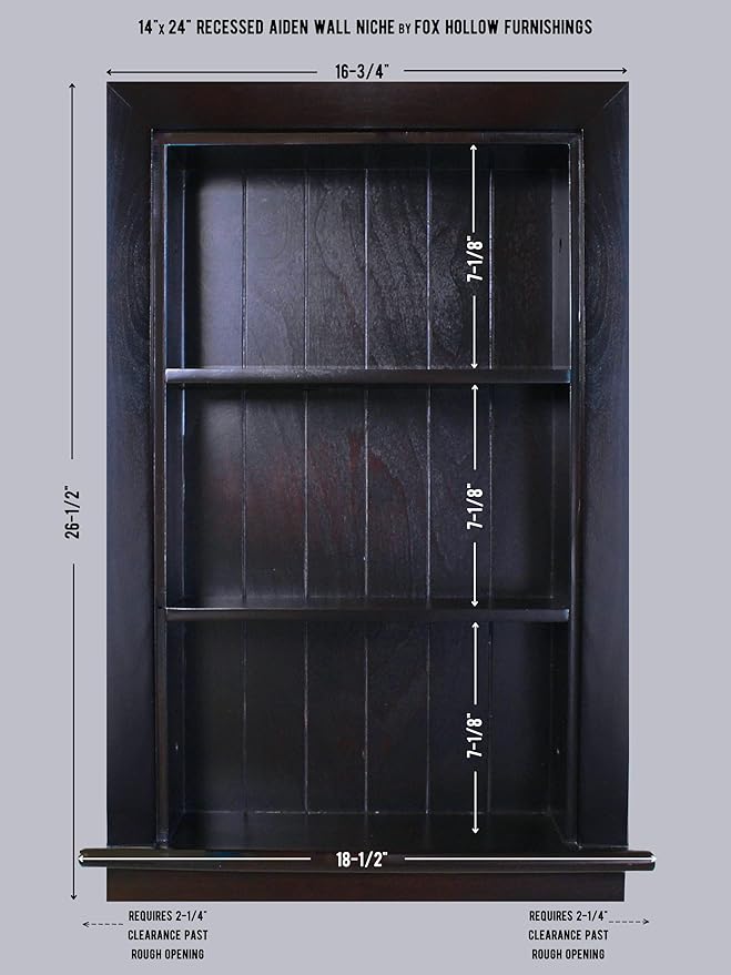 14x24 Aiden Recessed Wall Niche Medicine Cabinet Replacement, in The Wall