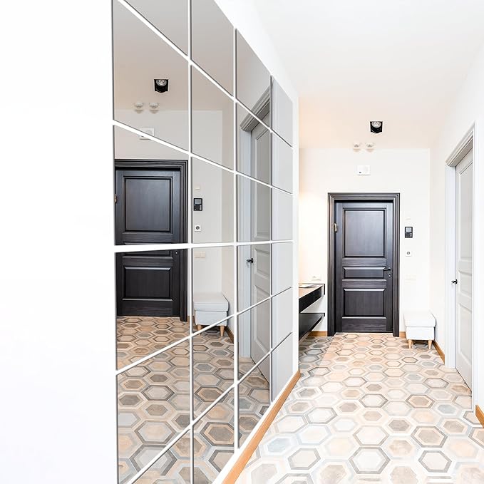 TRAHOME Home Gym Mirror Tiles for Wall, Living Room, Over The Door