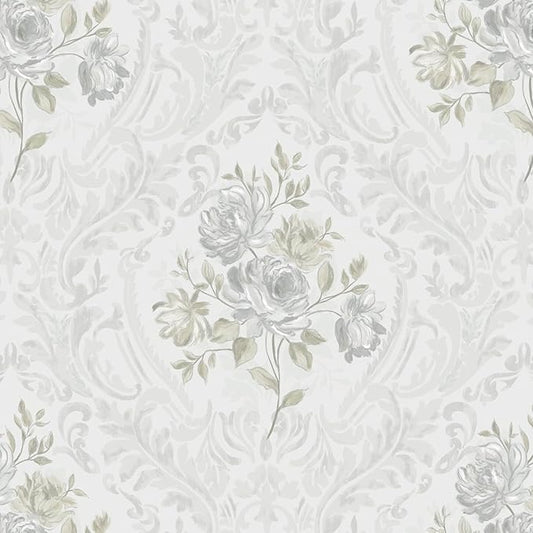 Ismoon Vintage Peel and Stick Wallpaper Floral Contact Paper Boho White and