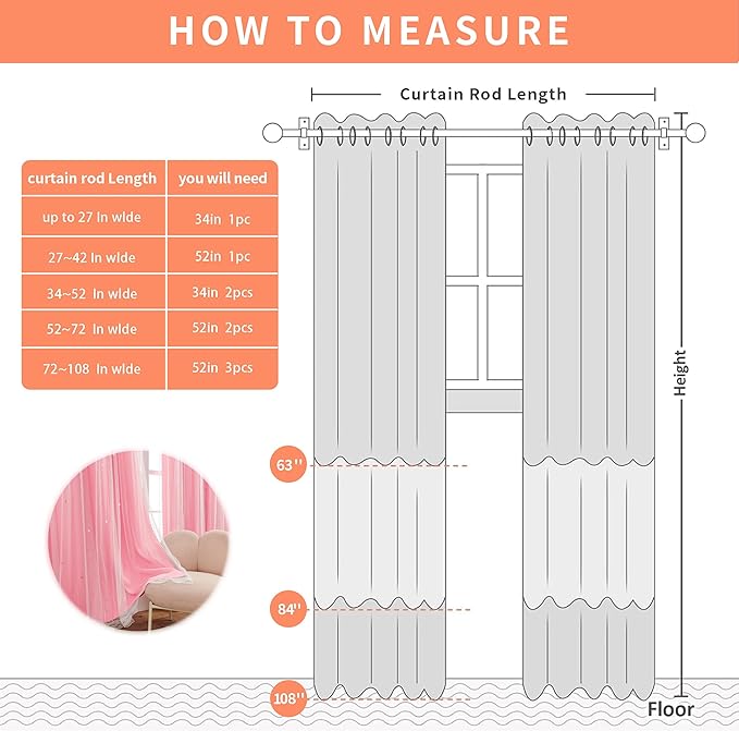 XiDi Pink Curtains for Bedroom, Girls Room Blackout Curtains, Kids Room