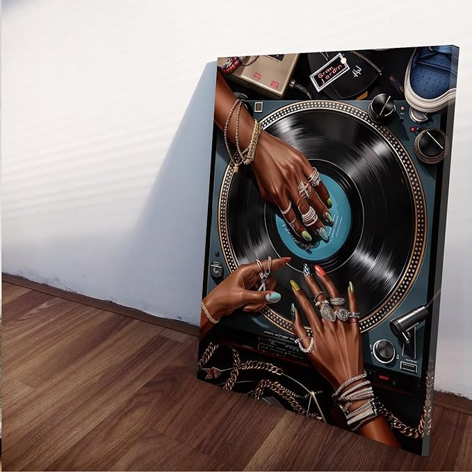 YFvrPt Black Woman Wall Art Set of 3, Trendy African American Women Wall Decor